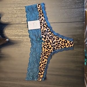 Candie's Animal Print and Lace Thong